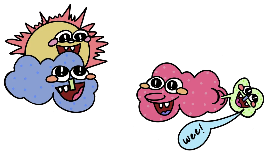 Annebrije cloud characters illustration
